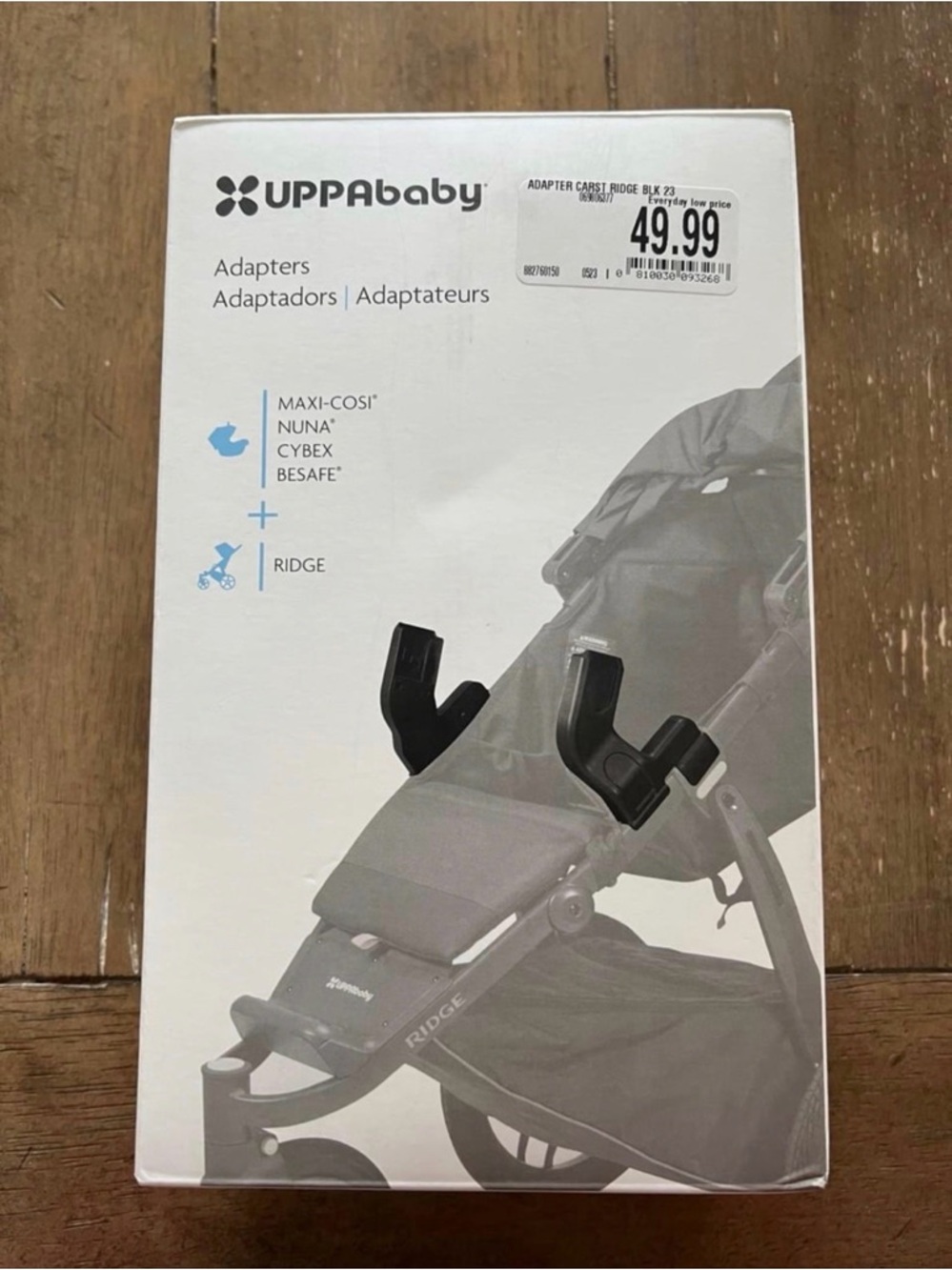 UPPAbaby Black Ridge Car Seat Adapters for Maxi-Cosi, Nuna, Cybex